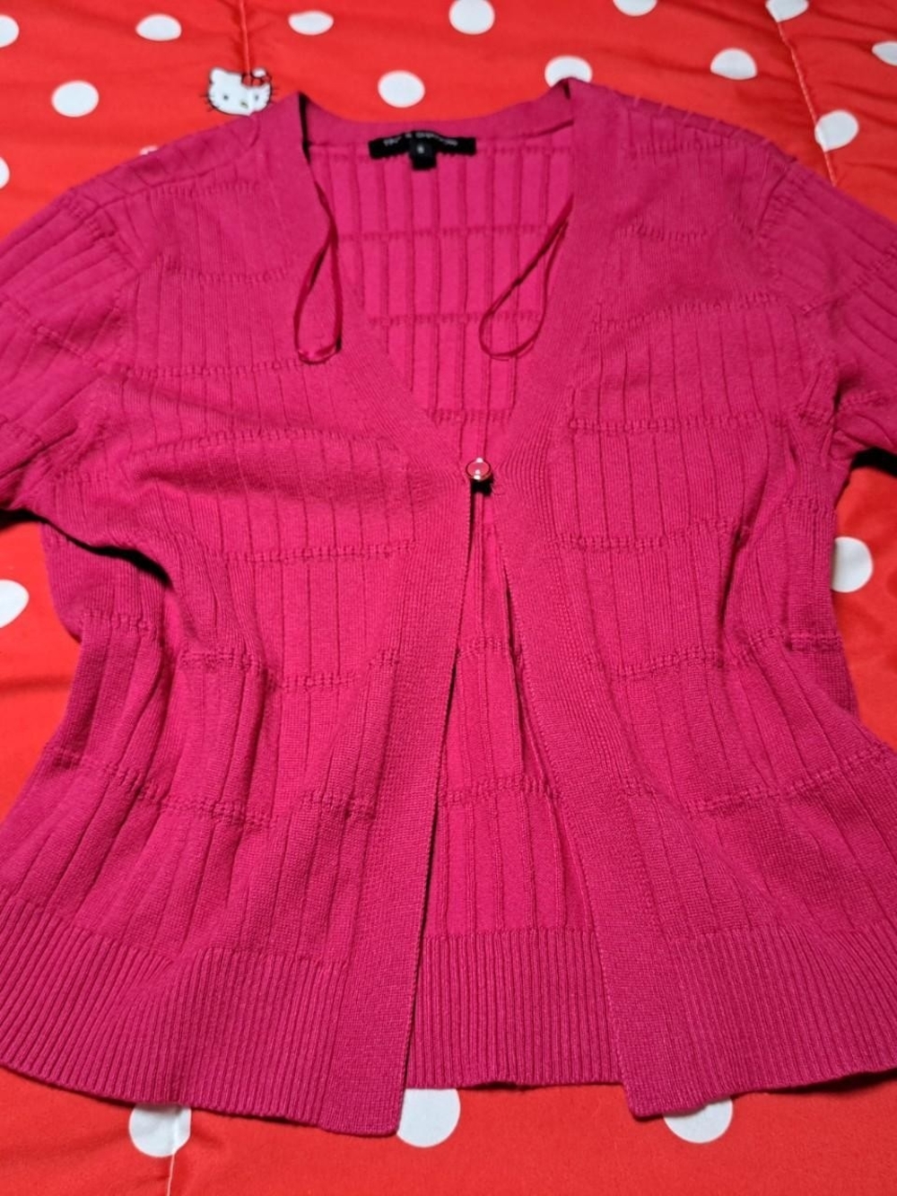 Fuchsia Ribbed Short-Sleeve Cardigan
